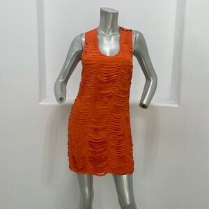 Sheri Bodell Laser Cut Appliqués Silk Mini Dress Size Various